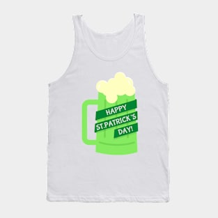 happy st patricks green beer Tank Top